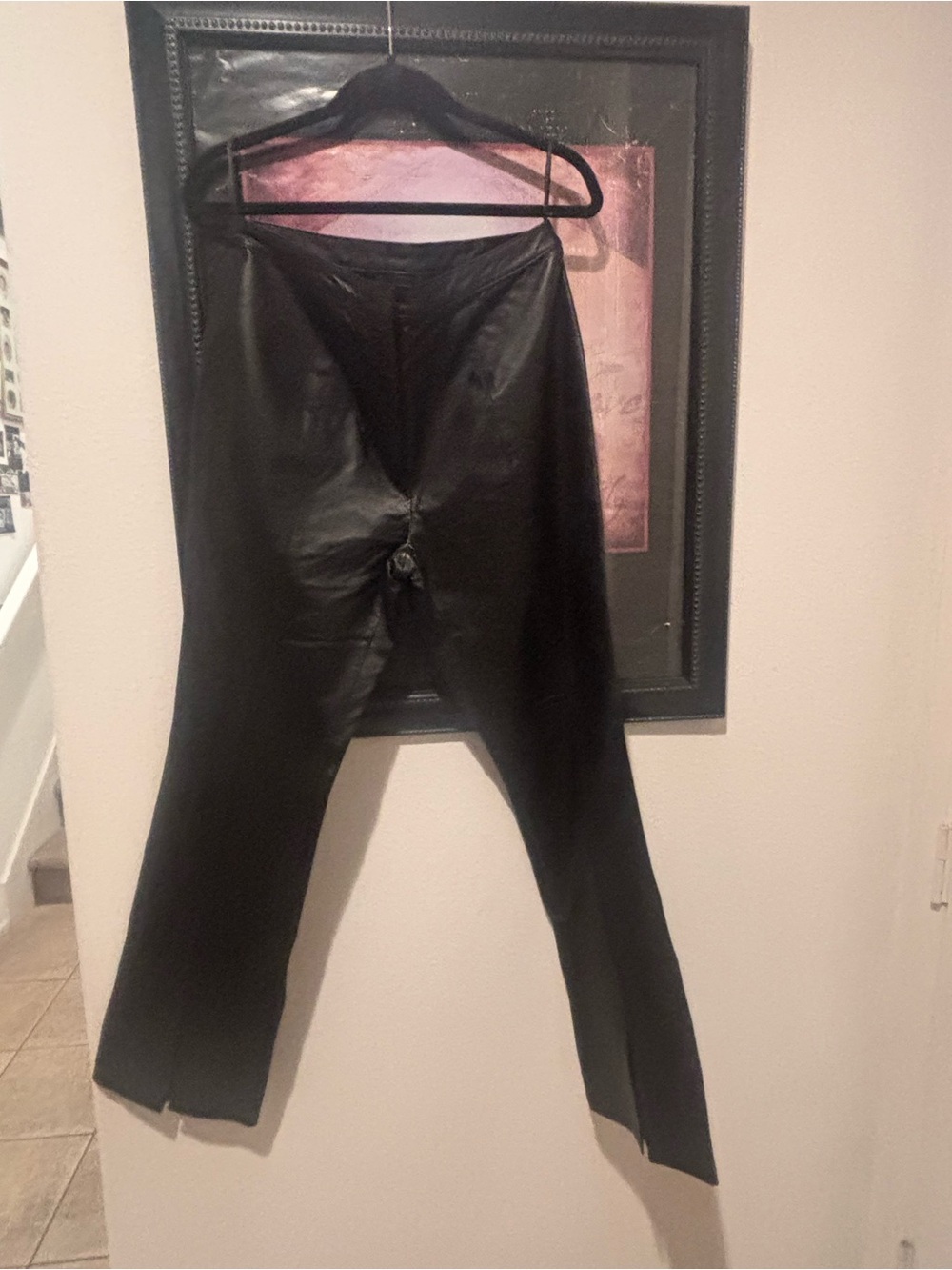 Women's Black Faux Leather Skinny Pants